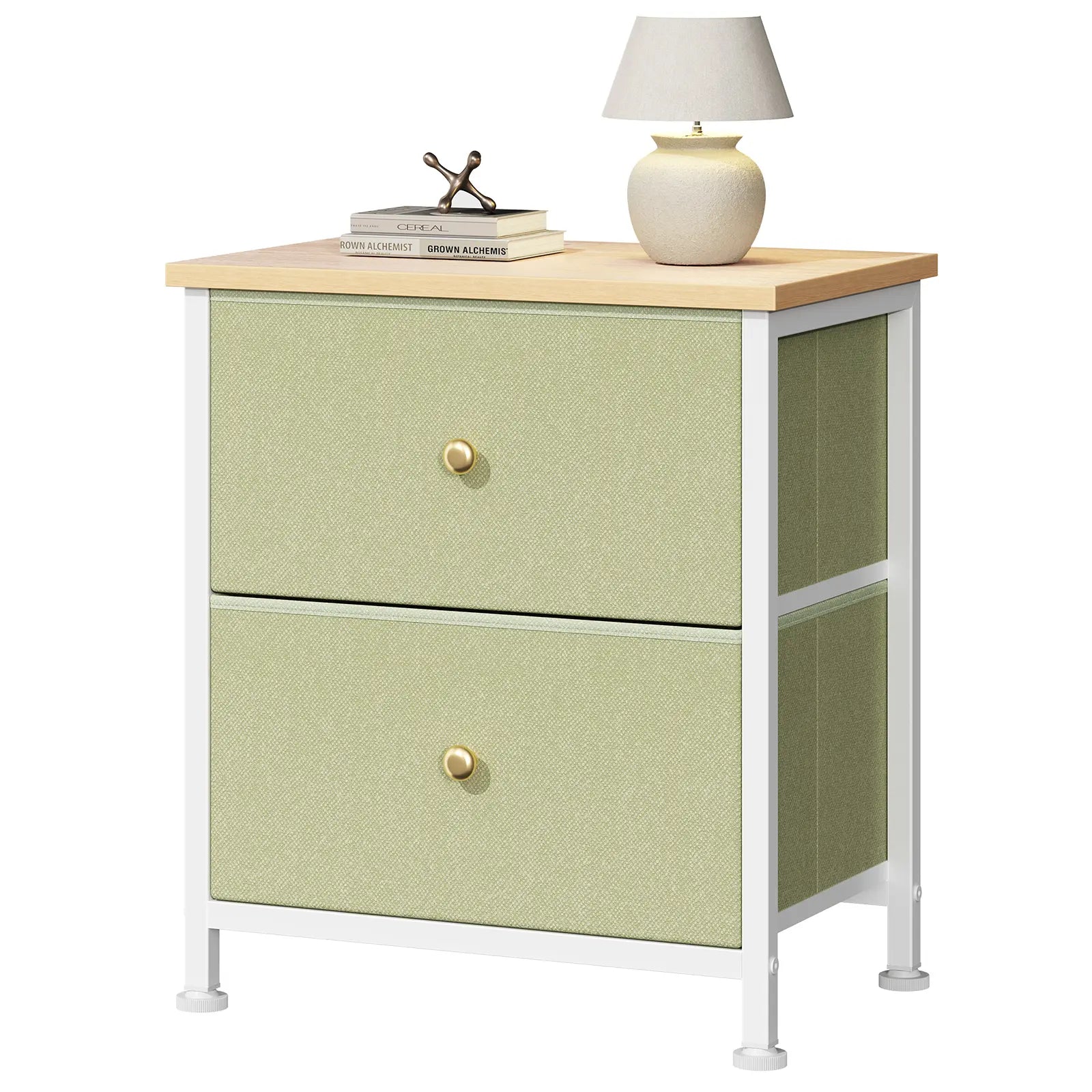 【Deals for You】 Nightstand with 2 Fabric Drawers, Dresser, Side Table, End Table, Bedside Table, Night Stands, Bedroom Furniture for Living Room, Entryway, Nursery, Closet