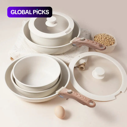 1 Set Portable Detachable Handle Aluminum Alloy Cookware Set, Cooking Pots Set, Kitchen Cooking Pot with Lid & Frying Pan, Home Dutch Oven Cookware Accessories #GLOBAL PICKS